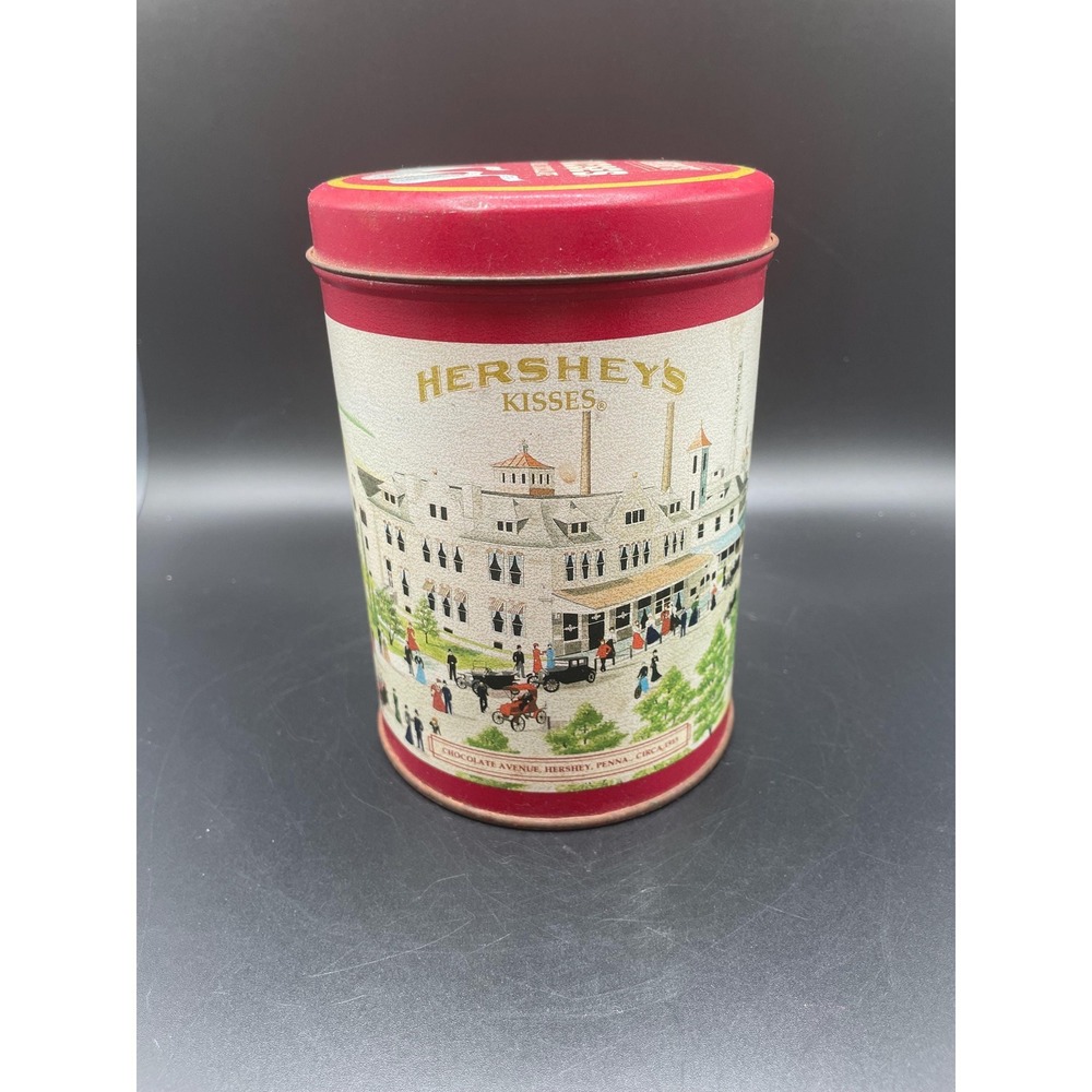 Vintage Hershey's Kisses Milk Chocolate Avenue Collector Tin Canister #4 1990